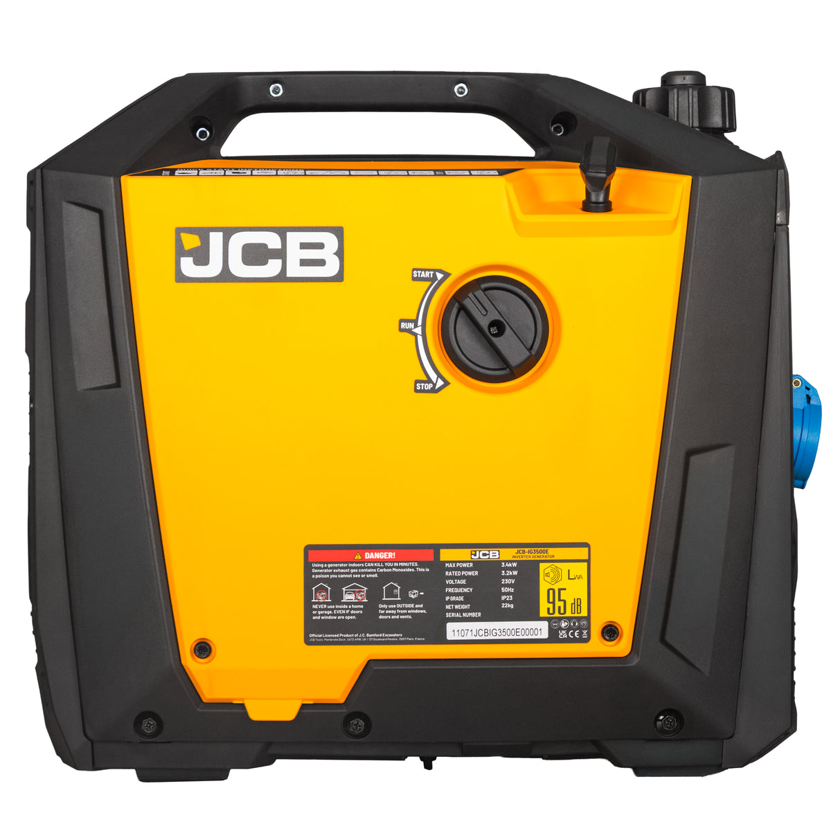 JCB, 3.4kW Inverter Generator, Pure Sine Wave, Electric Start | JCB-IG3500E