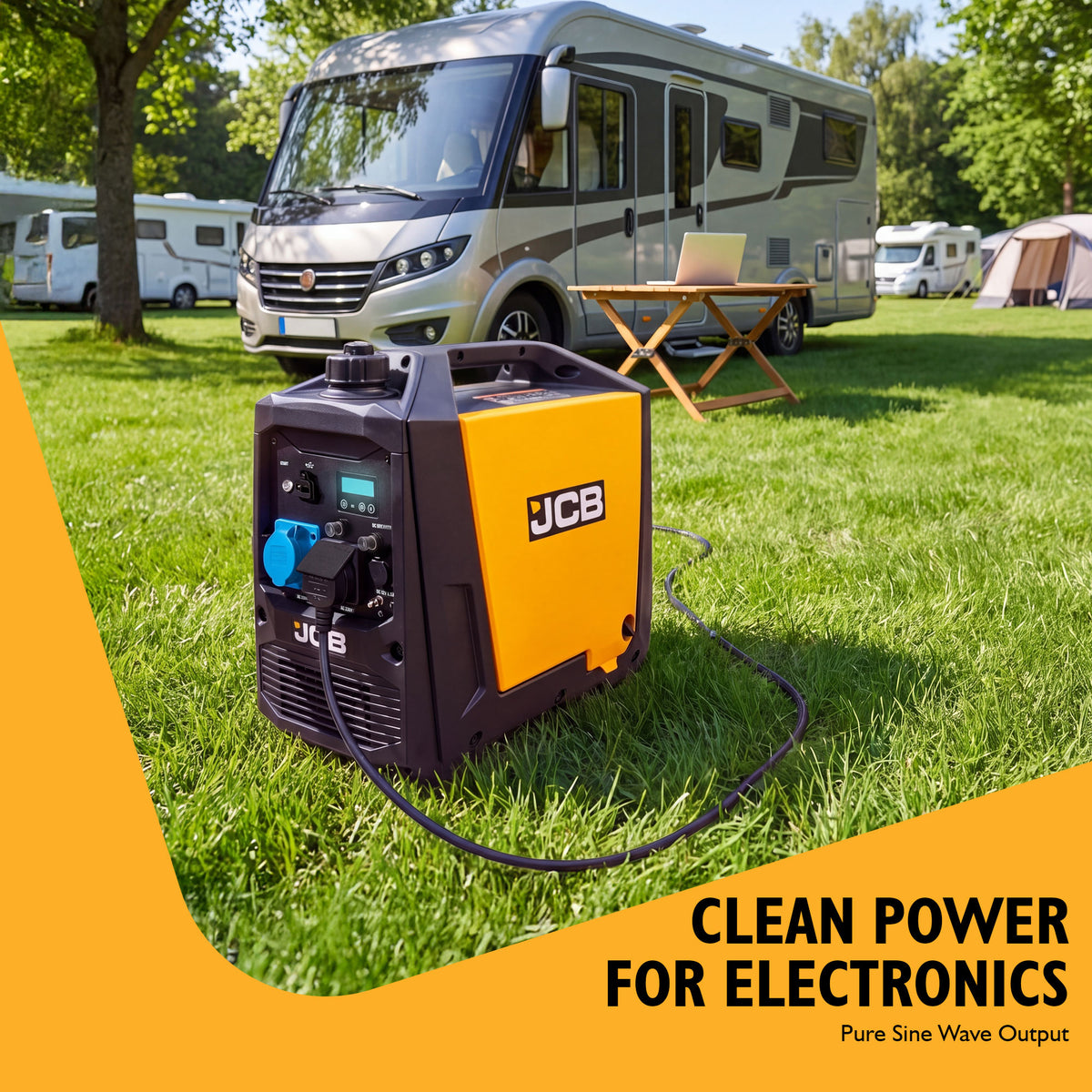 JCB, 3.4kW Inverter Generator, Pure Sine Wave, Electric Start | JCB-IG3500E