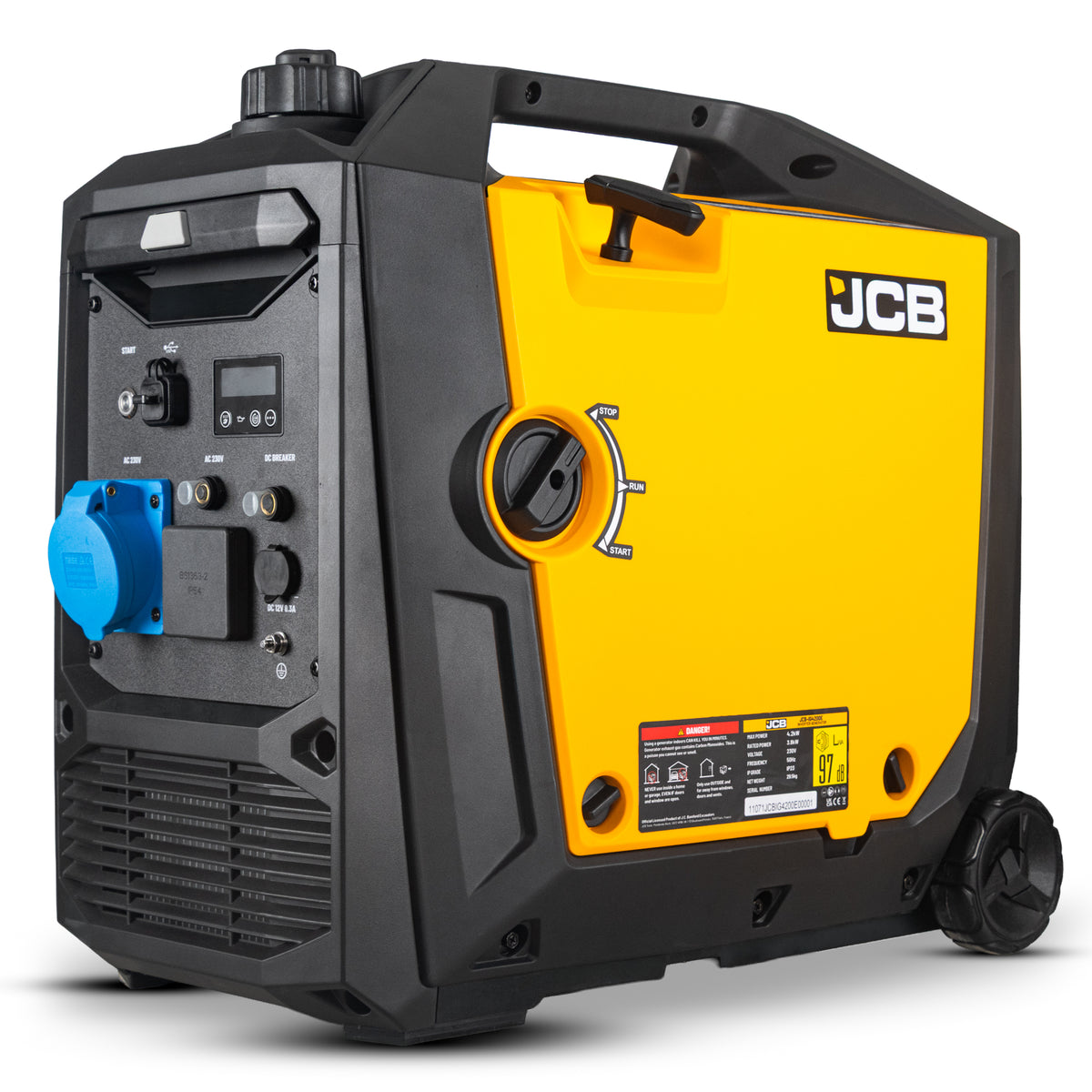 JCB, 4.2kW Inverter Generator, Electric Start, Wheels | JCB-IG4200E