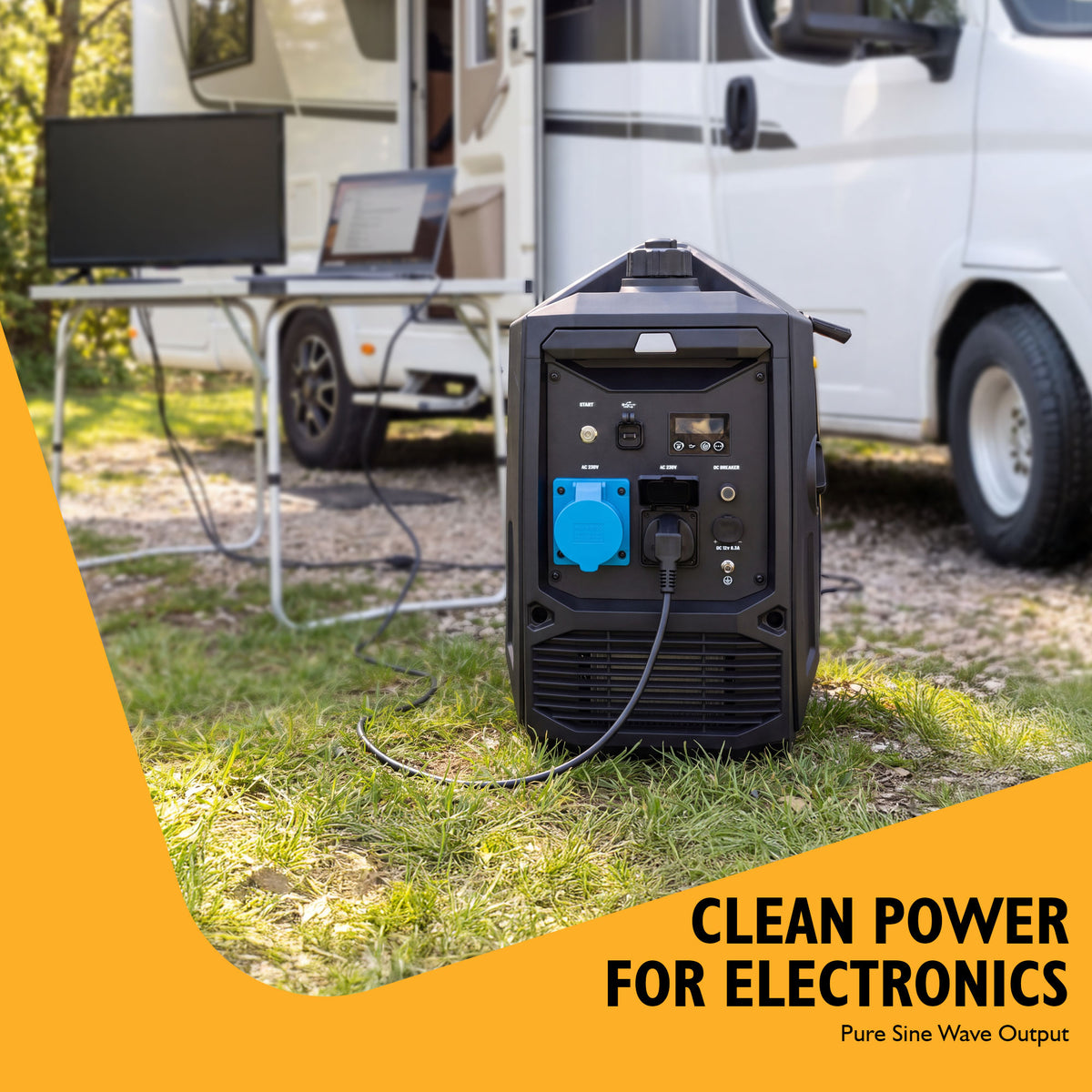 JCB, 4.2kW Inverter Generator, Electric Start, Wheels | JCB-IG4200E