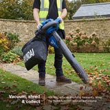 Hyundai 26cc 3-in-1 Petrol Leaf Blower, Garden Vac & Shredder, 157mph Air Speed, 40L Collection Bag | HYBV2600X