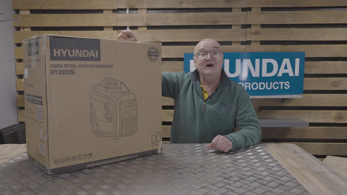 Hyundai 3.3kW / 3300W Inverter Generator, Recoil Start, Pure Sine Wave | HY3900Si