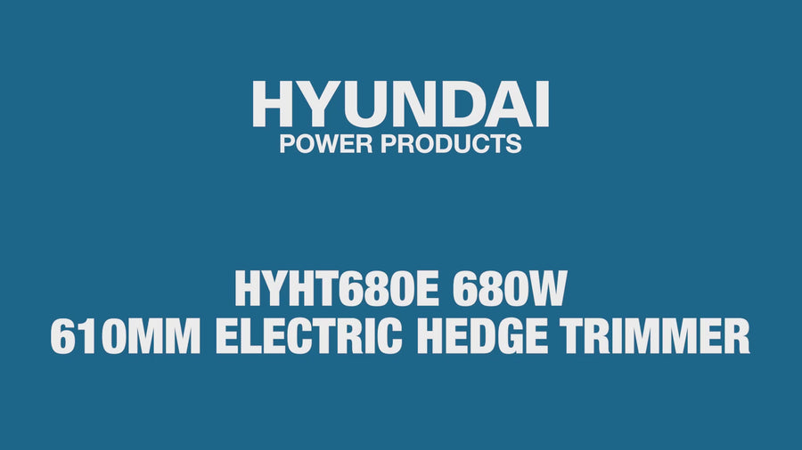 Hyundai 680W Corded Electric Hedge Trimmer, 24" / 61cm | HYHT680E — video